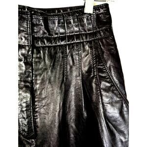 Vtge Toffs leather pants Black sz 6 80's/90's High waist(Paper bag) EUC Clean.